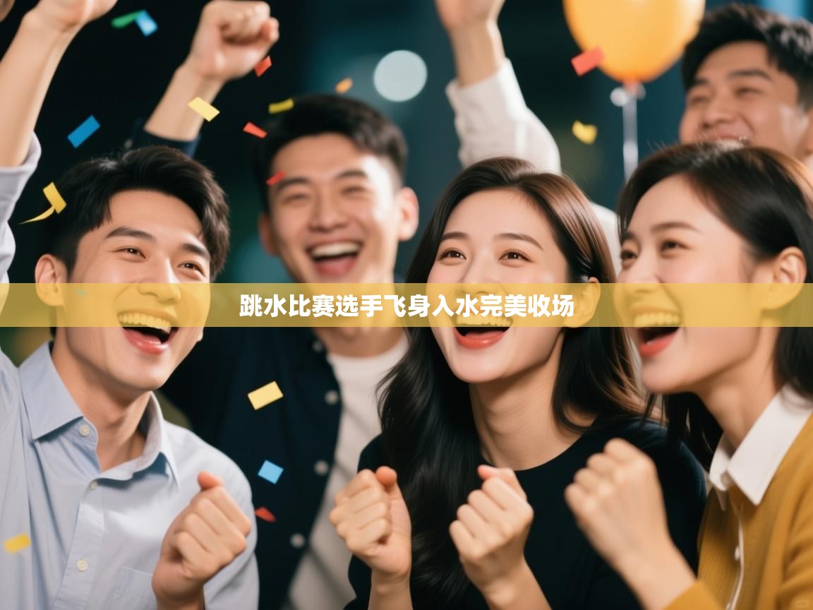 跳水比赛选手飞身入水完美收场